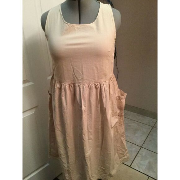 CHICO'S beige sleeveless cotton dress size 1 - Picture 1 of 3